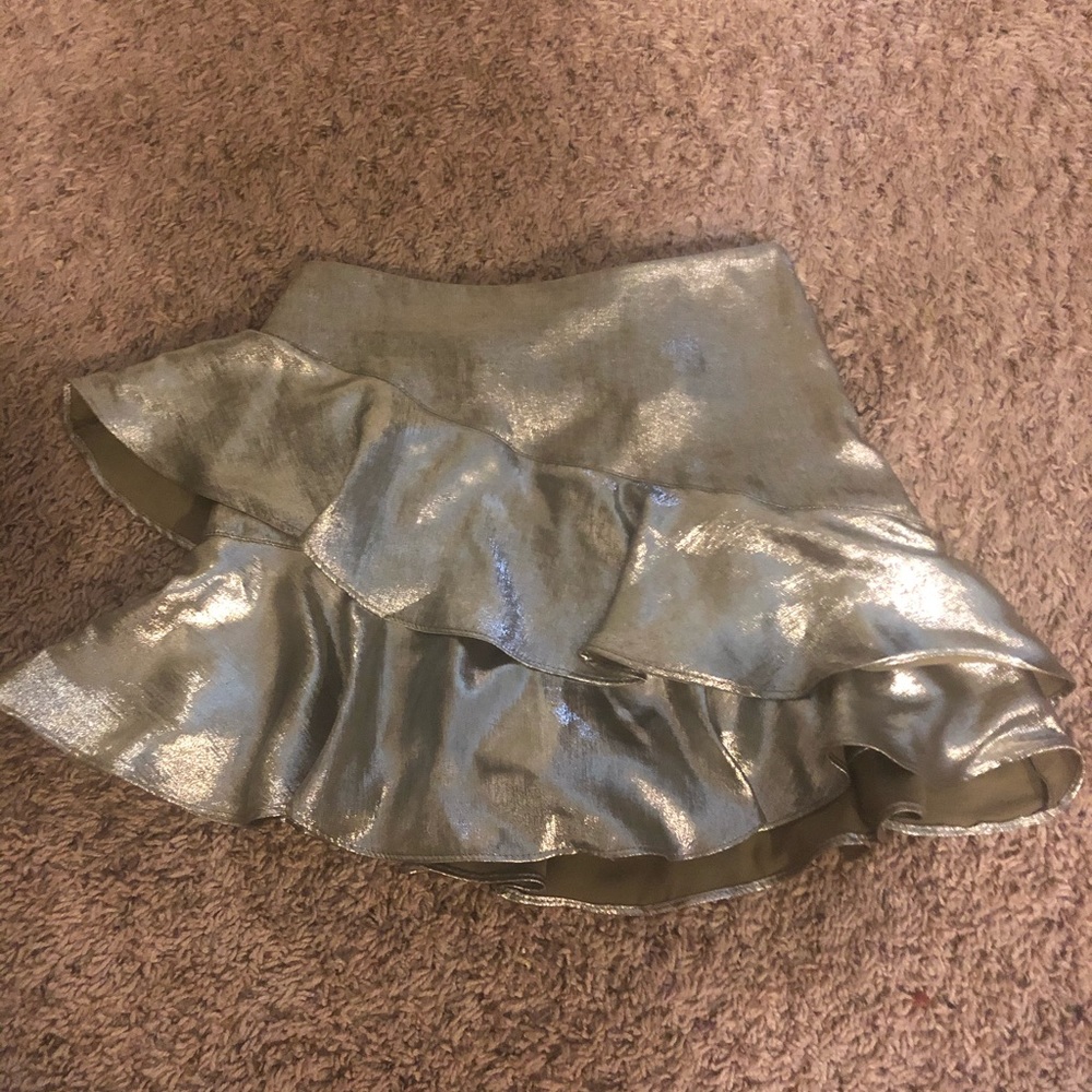 NWT, Zara Metallic ruffle short skirt, never worn